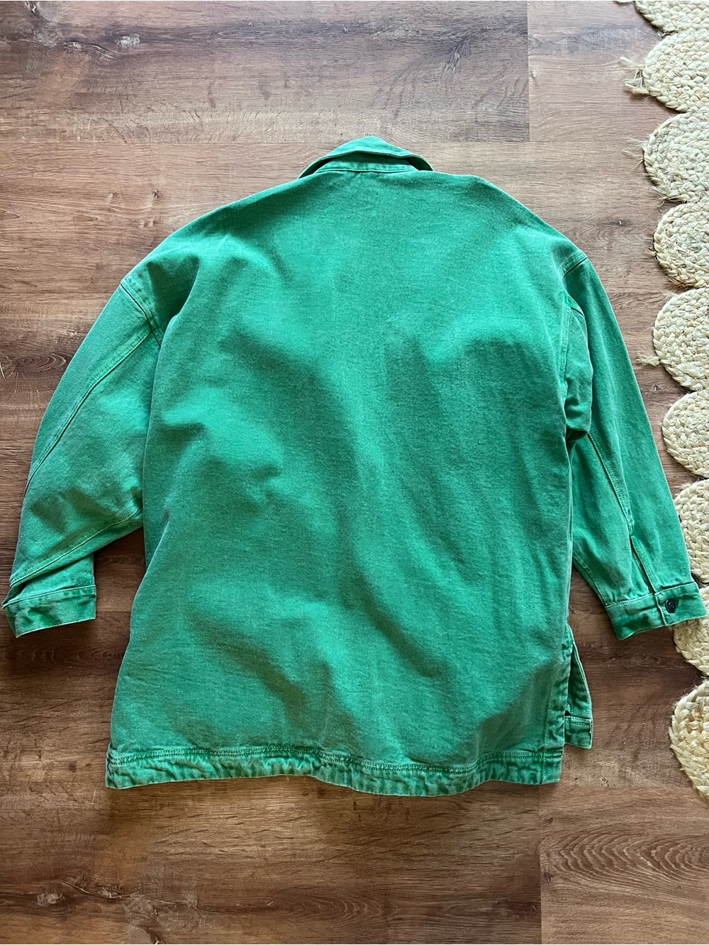 Free People We The Free Madison City Denim Jacket Size Medium RT $128 Green - Picture 3 of 3